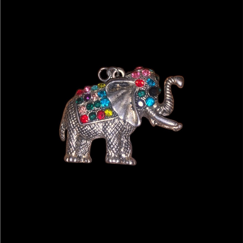 Source Unknown Multicolor Gem Elephant Charm - image 2